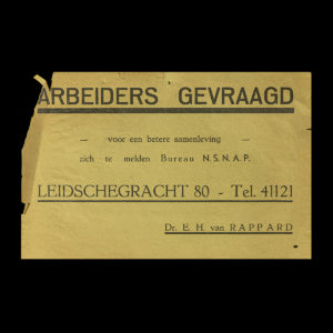 ARBEIDERS GEVRAAGD