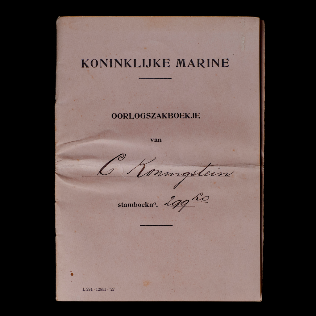 Koninklijke Marine Oorlogszakboekje C. Koningstein stamboeknummer 299 LO