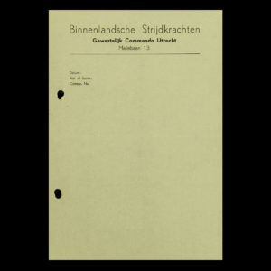Formulier Binnenlandsche Strijdkrachten