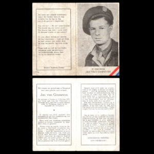 Bidprentje Jan van Griensven  21 Juni 1949
