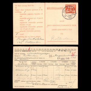 Afschrift der Arbeidslijst Rotterdam 1940
