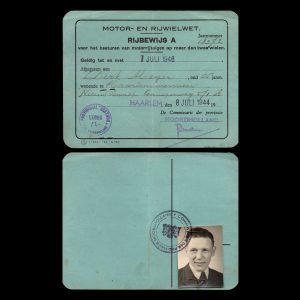 Rijbewijs Dirk Meijer Haarlem, 8 juli 1944